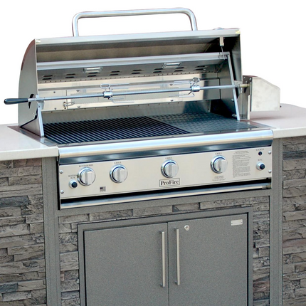 ProFire Professional Deluxe Series 36-Inch Built-In Propane Gas Grill With Rotisserie & SearMagic Grids - PFDLXSM36R-P
