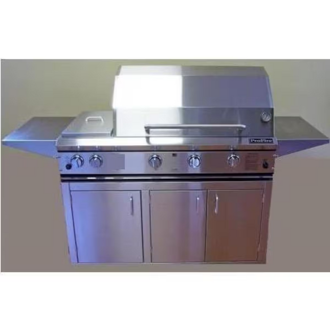 ProFire Professional Series 48-Inch Freestanding Infrared Hybrid Propane Grill With Double Side Burner