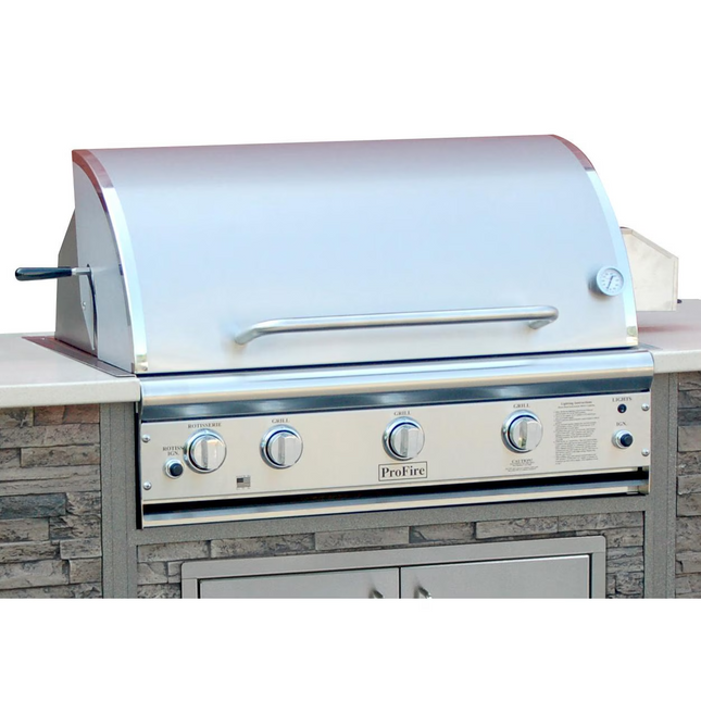 ProFire Professional Deluxe Series 36-Inch Built-In Natural Gas Grill With Rotisserie - PFDLX36R-N