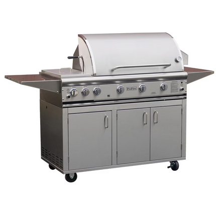 ProFire Professional Deluxe Series 48-Inch Freestanding Infrared Hybrid Natural Gas Grill With Double Side Burner